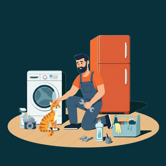 tecnico della lavatrice accarezza a Modena